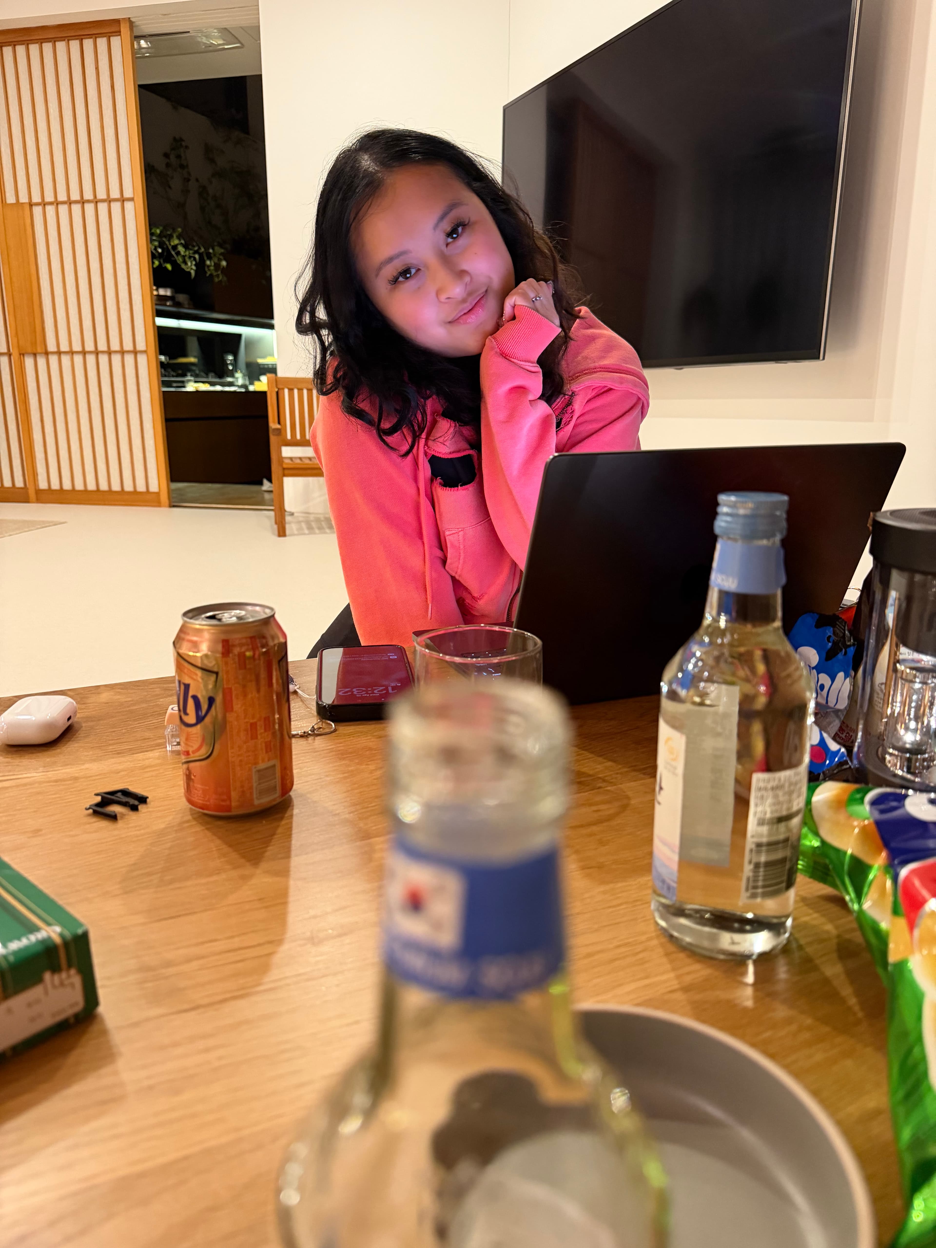 cluttered table