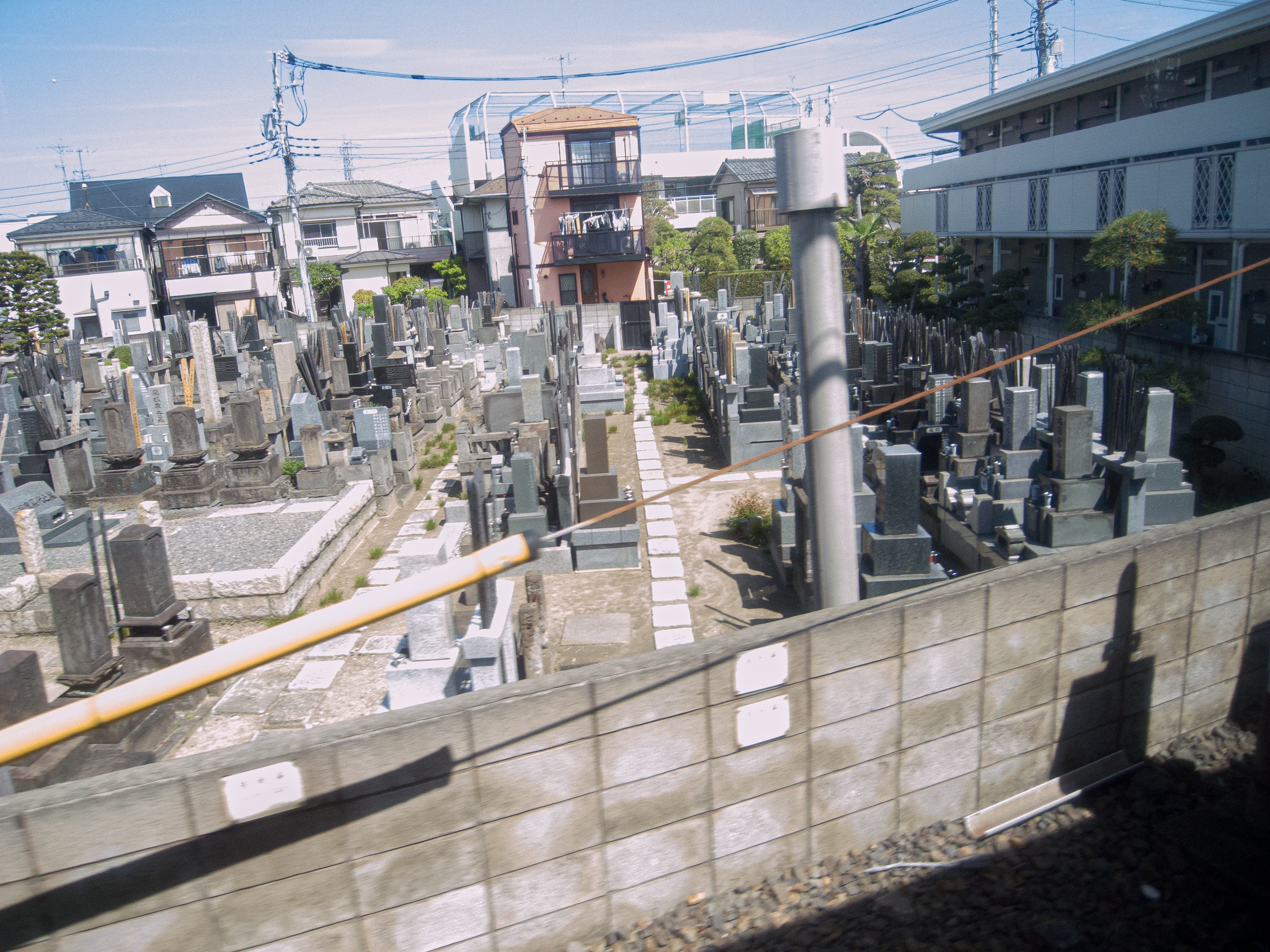Cemetary from train